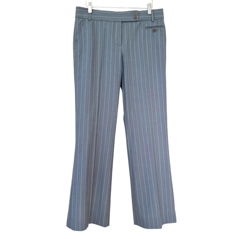 BCBGMaxAzria Daria classic trousers, mid-rise, flared leg, creased, stretch wool